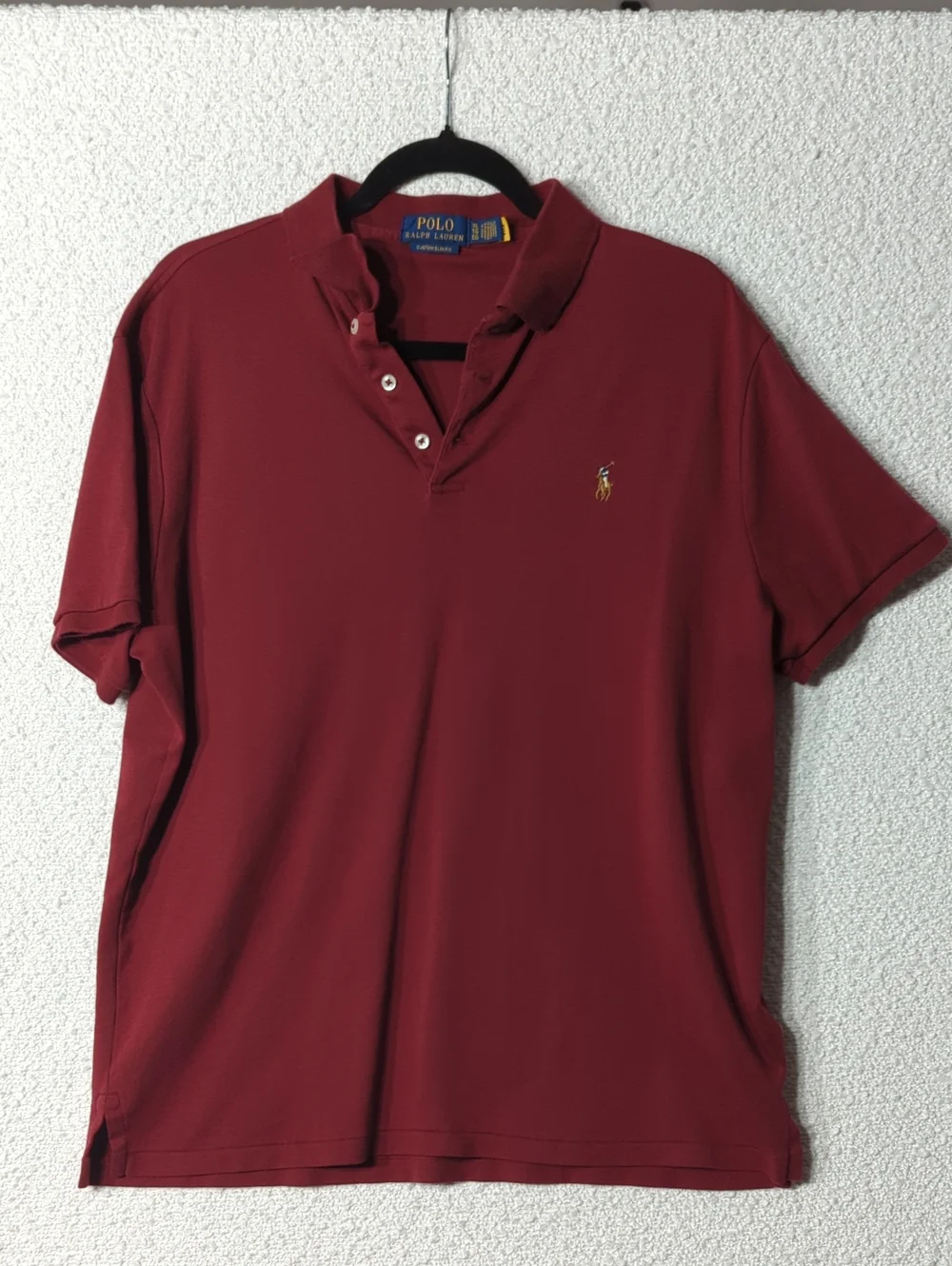Polo by Ralph Lauren Men's Red Short-Sleeve Polo with Embroidered Pony